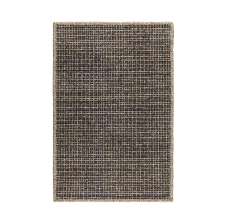 Checkers Woven Wool 9' x 12' rug with backing