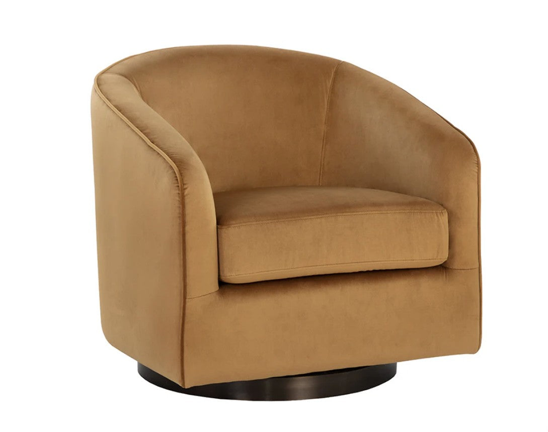 Hazel Swivel Lounge Chair, Dark Bronze