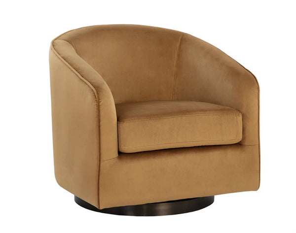 Hazel Swivel Lounge Chair, Dark Bronze