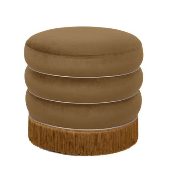 Lakka Velvet Ottoman, Brown