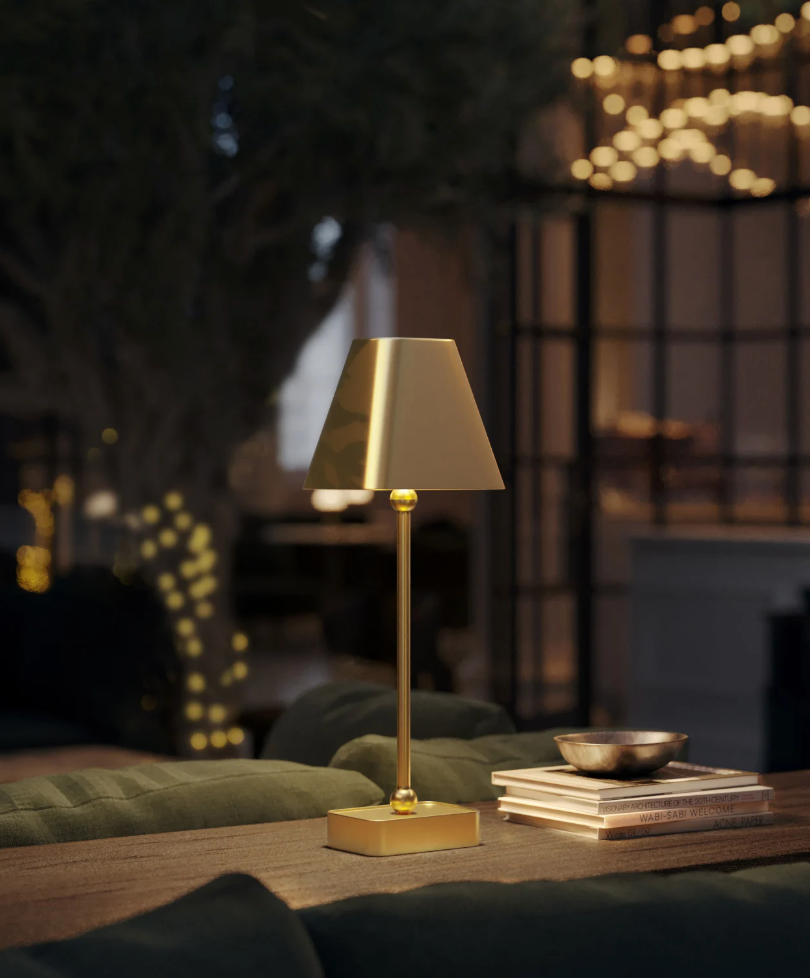 The Gadabout Brass Cordless Table Lamp