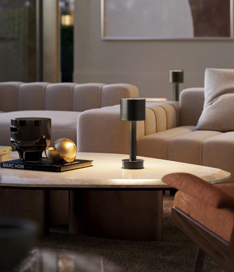 The Traverse Bronze Cordless Table Lamp