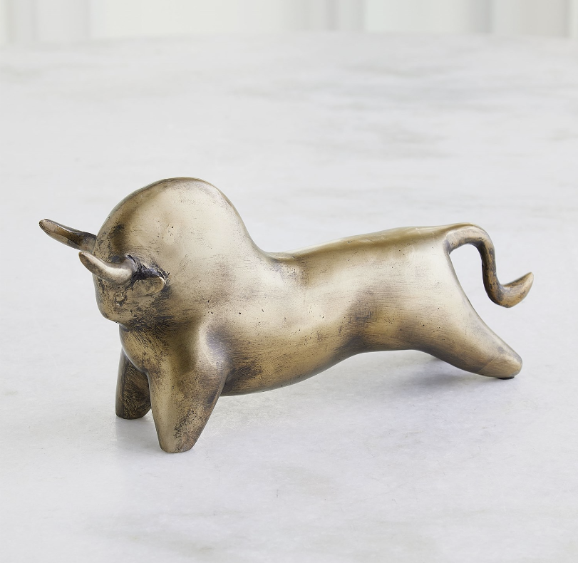 Sampson Bull Sculpture in Brass